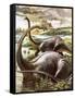 Diplodocus-Payne-Framed Stretched Canvas