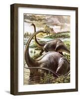 Diplodocus-Payne-Framed Giclee Print