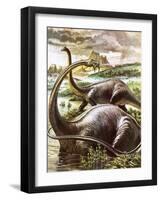 Diplodocus-Payne-Framed Giclee Print