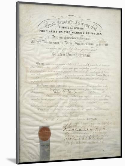 Diploma of Robert S. Ellis Jr., 1861-null-Mounted Giclee Print