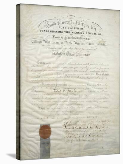 Diploma of Robert S. Ellis Jr., 1861-null-Stretched Canvas