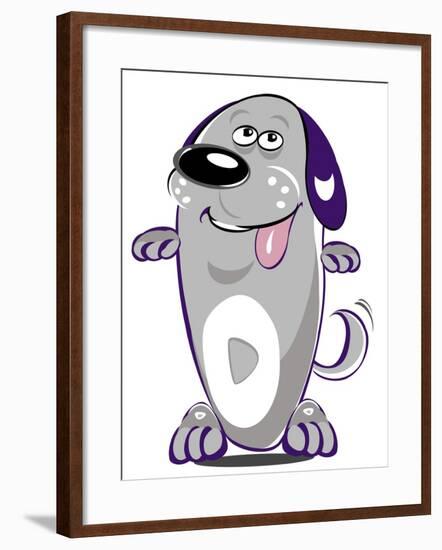 Dippy purple Pup - cartoon-Neale Osborne-Framed Giclee Print