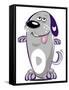 Dippy purple Pup - cartoon-Neale Osborne-Framed Stretched Canvas