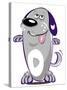 Dippy purple Pup - cartoon-Neale Osborne-Stretched Canvas