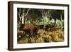 Diprotodon on the Edge of a Eucalyptus Forest with Some Early Kangaroos-null-Framed Photographic Print