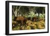 Diprotodon on the Edge of a Eucalyptus Forest with Some Early Kangaroos-null-Framed Photographic Print