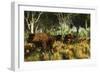 Diprotodon on the Edge of a Eucalyptus Forest with Some Early Kangaroos-null-Framed Photographic Print