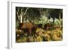 Diprotodon on the Edge of a Eucalyptus Forest with Some Early Kangaroos-null-Framed Photographic Print