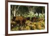 Diprotodon on the Edge of a Eucalyptus Forest with Some Early Kangaroos-null-Framed Photographic Print