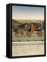 Diptych of Dukes of Urbino: Triumph of Duchess of Urbino, Back Side of Portrait of Battista Sforza-Piero della Francesca-Framed Stretched Canvas