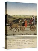 Diptych of Dukes of Urbino: Triumph of Duchess of Urbino, Back Side of Portrait of Battista Sforza-Piero della Francesca-Stretched Canvas