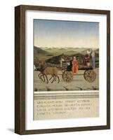 Diptych of Dukes of Urbino: Triumph of Duchess of Urbino, Back Side of Portrait of Battista Sforza-Piero della Francesca-Framed Giclee Print
