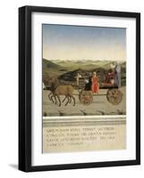 Diptych of Dukes of Urbino: Triumph of Duchess of Urbino, Back Side of Portrait of Battista Sforza-Piero della Francesca-Framed Giclee Print