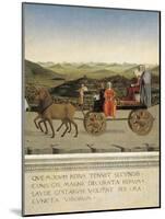Diptych of Dukes of Urbino: Triumph of Duchess of Urbino, Back Side of Portrait of Battista Sforza-Piero della Francesca-Mounted Giclee Print