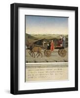 Diptych of Dukes of Urbino: Triumph of Duchess of Urbino, Back Side of Portrait of Battista Sforza-Piero della Francesca-Framed Giclee Print