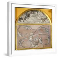 Diptych with Fish and Ducks in Pond-Edoardo Gioja-Framed Giclee Print