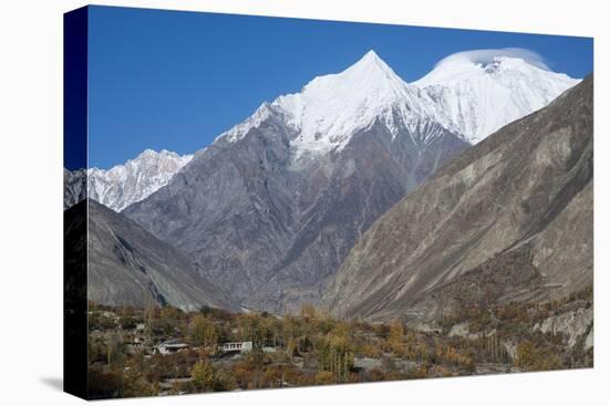 Diran peak towering over the Bagrot Valley, Gilgit-Baltistan, Pakistan, Asia-Alex Treadway-Stretched Canvas