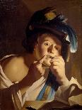 Young Man with Jew's Harp, 1621-Dirck Baburen-Framed Stretched Canvas