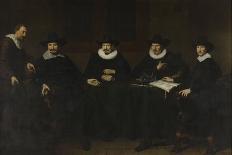 The Captains of the Boring Neringstraat to Amsterdam in 1643, in Chairs around a Table-Dirck Dircksz van Santvoort-Art Print