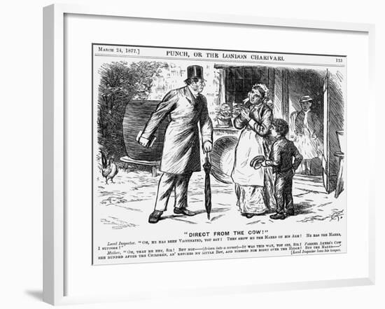 Direct from the Cow!, 1877-Charles Samuel Keene-Framed Giclee Print