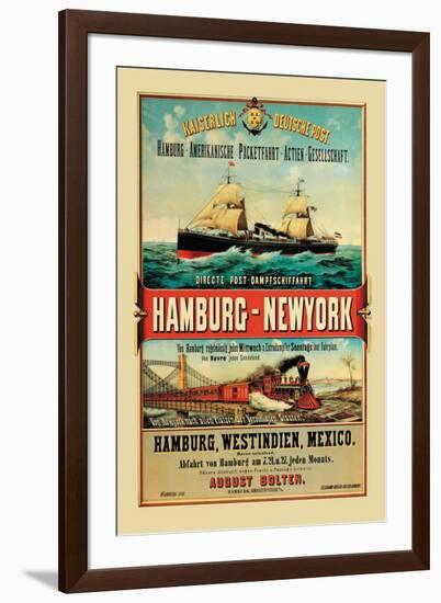 Direct Post Office Shipping Hamburg to New York-null-Framed Art Print