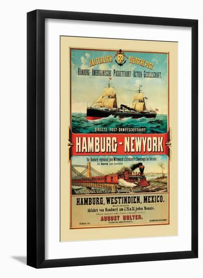 Direct Post Office Shipping Hamburg to New York-null-Framed Art Print