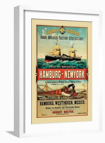 Direct Post Office Shipping Hamburg to New York-null-Framed Art Print