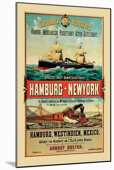 Direct Post Office Shipping Hamburg to New York-null-Mounted Art Print