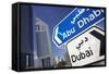 Direction Signs on Sheikh Zayed Road in Dubai-Jon Hicks-Framed Stretched Canvas