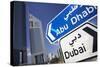 Direction Signs on Sheikh Zayed Road in Dubai-Jon Hicks-Stretched Canvas