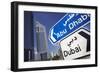 Direction Signs on Sheikh Zayed Road in Dubai-Jon Hicks-Framed Photographic Print