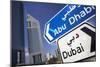 Direction Signs on Sheikh Zayed Road in Dubai-Jon Hicks-Mounted Photographic Print