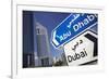 Direction Signs on Sheikh Zayed Road in Dubai-Jon Hicks-Framed Photographic Print