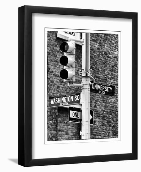 Directional Signs and Traffic Lights, Greenwich Village, Historic District, Manhattan, New York-Philippe Hugonnard-Framed Premium Photographic Print