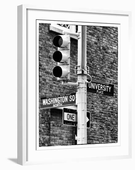 Directional Signs and Traffic Lights, Greenwich Village, Historic District, Manhattan, New York-Philippe Hugonnard-Framed Premium Photographic Print