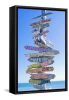Directions Signpost Near Seaside, Key West, Florida, Usa-Marco Simoni-Framed Stretched Canvas