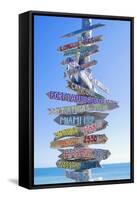 Directions Signpost Near Seaside, Key West, Florida, Usa-Marco Simoni-Framed Stretched Canvas