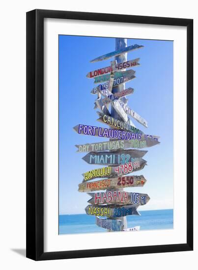 Directions Signpost Near Seaside, Key West, Florida, Usa-Marco Simoni-Framed Photographic Print