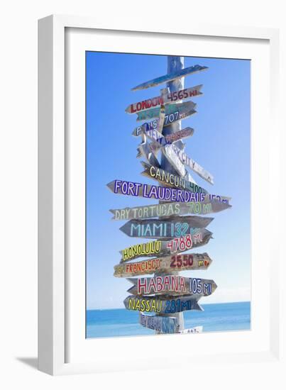 Directions Signpost Near Seaside, Key West, Florida, Usa-Marco Simoni-Framed Photographic Print