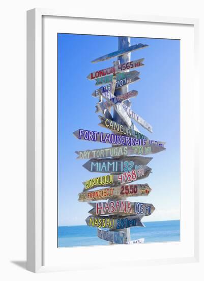 Directions Signpost Near Seaside, Key West, Florida, Usa-Marco Simoni-Framed Photographic Print