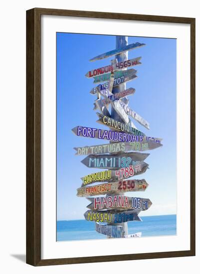 Directions Signpost Near Seaside, Key West, Florida, Usa-Marco Simoni-Framed Photographic Print