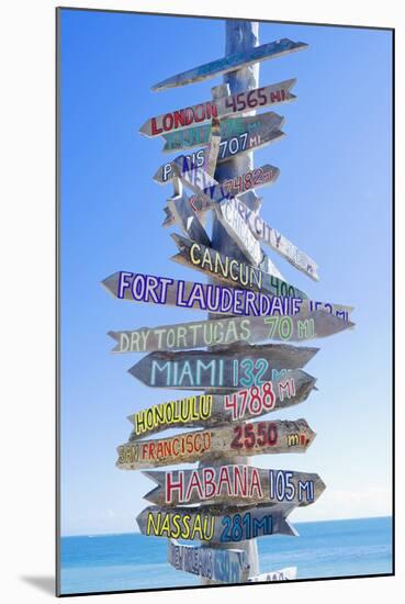 Directions Signpost Near Seaside, Key West, Florida, Usa-Marco Simoni-Mounted Photographic Print