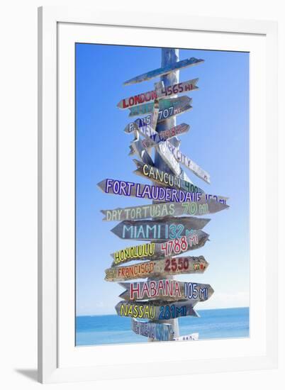 Directions Signpost Near Seaside, Key West, Florida, Usa-Marco Simoni-Framed Photographic Print