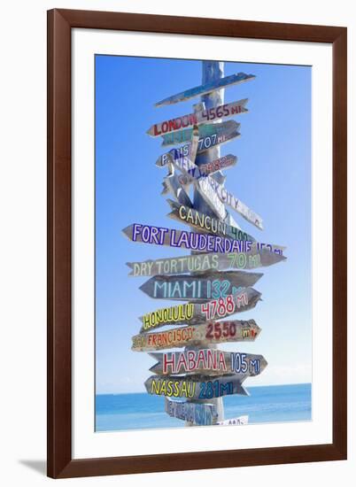 Directions Signpost Near Seaside, Key West, Florida, Usa-Marco Simoni-Framed Photographic Print