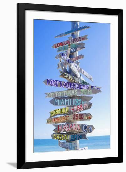 Directions Signpost Near Seaside, Key West, Florida, Usa-Marco Simoni-Framed Photographic Print