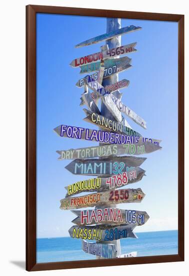 Directions Signpost Near Seaside, Key West, Florida, Usa-Marco Simoni-Framed Photographic Print