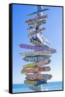 Directions Signpost Near Seaside, Key West, Florida, Usa-Marco Simoni-Framed Stretched Canvas