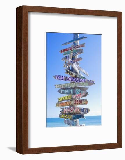 Directions Signpost Near Seaside, Key West, Florida, Usa-Marco Simoni-Framed Photographic Print