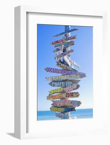 Directions Signpost Near Seaside, Key West, Florida, Usa-Marco Simoni-Framed Photographic Print