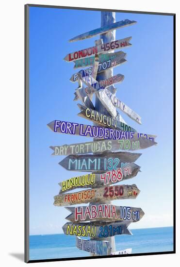 Directions Signpost Near Seaside, Key West, Florida, Usa-Marco Simoni-Mounted Photographic Print